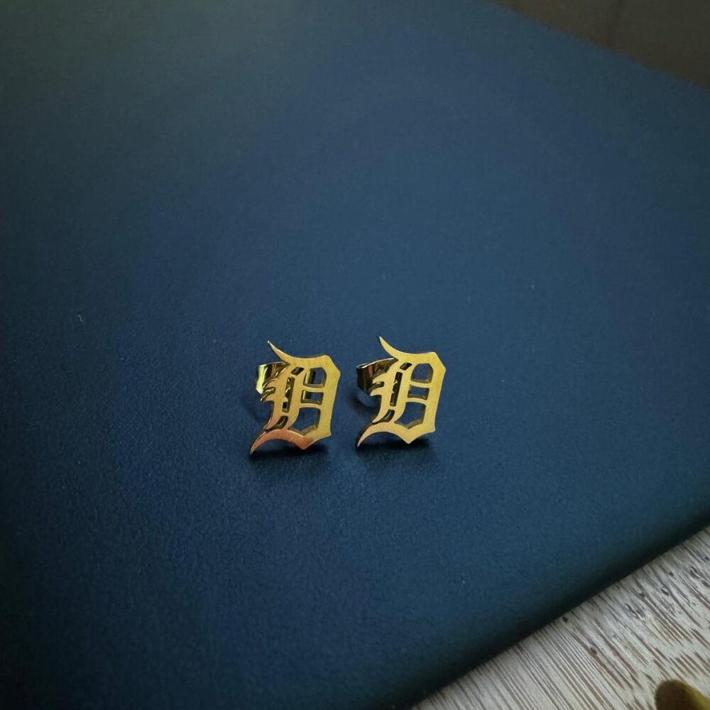 Detroit Tigers Earrings - Gold Stud Earrings - MLB - Baseball Earrings